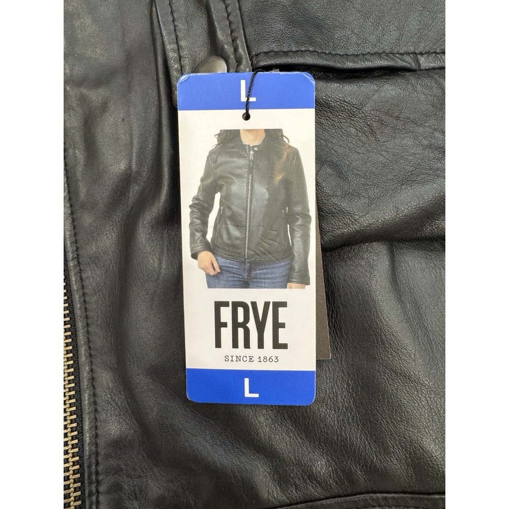 NWT Frye Women's Lamb‎ Leather Full Zip Jacket - Black Large - Picture 12 of 15